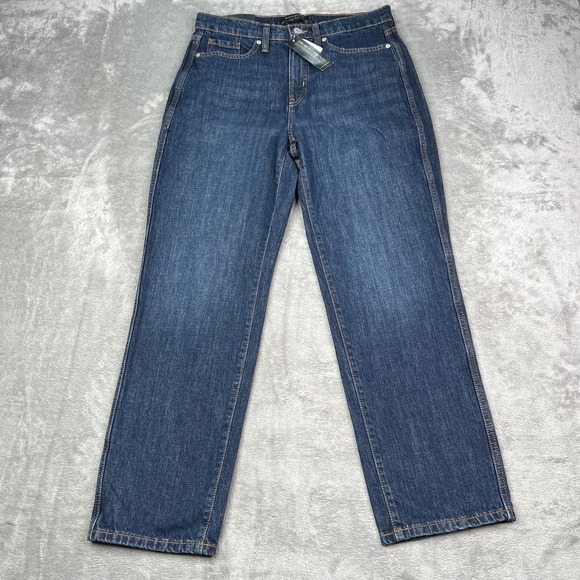 Banana Republic Denim - Banana Republic Jeans Womens 30 Blue High Rise Curvy Straight‎ Leg Dark Wash NWT